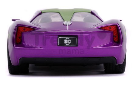 Autíčko DC Chevy Corvette Stingray 2009 Jada kovové s otvárateľnými časťami a figúrkou Joker dĺžka 20 cm 1:24
