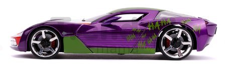 Autíčko DC Chevy Corvette Stingray 2009 Jada kovové s otvárateľnými časťami a figúrkou Joker dĺžka 20 cm 1:24