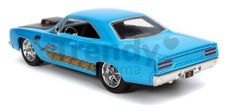 Autíčko Looney Tunes Road Runner Jada kovové s otvárateľnými časťami a figúrkou Wile E. Coyote dĺžka 22 cm 1:24