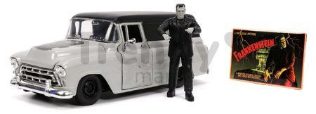 Autíčko Chevy Suburban 1957 Jada kovové s otvárateľnými časťami a figúrkou Frankenstein dĺžka 20 cm 1:24