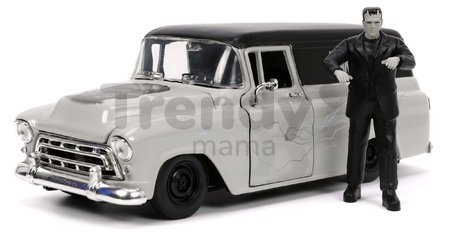 Autíčko Chevy Suburban 1957 Jada kovové s otvárateľnými časťami a figúrkou Frankenstein dĺžka 20 cm 1:24
