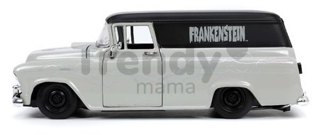 Autíčko Chevy Suburban 1957 Jada kovové s otvárateľnými časťami a figúrkou Frankenstein dĺžka 20 cm 1:24