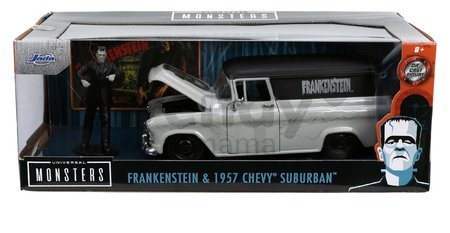Autíčko Chevy Suburban 1957 Jada kovové s otvárateľnými časťami a figúrkou Frankenstein dĺžka 20 cm 1:24