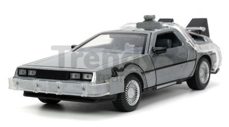 Autíčko Time Machine Back to the Future 1 Jada kovové s otvárateľnými dverami a LED svetlom dĺžka 23 cm 1:24