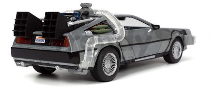 Autíčko Time Machine Back to the Future 1 Jada kovové s otvárateľnými dverami a LED svetlom dĺžka 23 cm 1:24