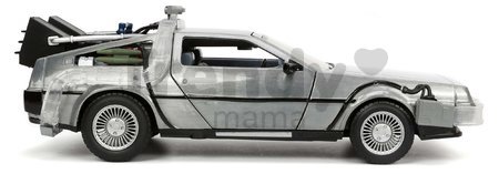 Autíčko Time Machine Back to the Future 1 Jada kovové s otvárateľnými dverami a LED svetlom dĺžka 23 cm 1:24