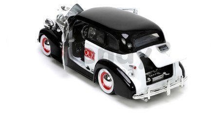 Autíčko Monopoly Chevy Master 1939 Jada kovové s otvárateľnými časťami a figúrkou Uncle Pennybags dĺžka 20 cm 1:24
