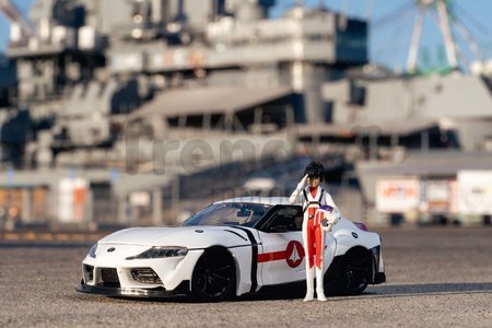 Autíčko Robotech ´20 Toyota Supra Jada kovové s otvárateľnými časťami a figúrkou Rick Hunter dĺžka 20 cm 1:24