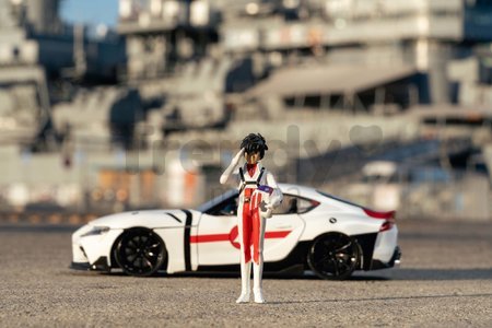 Autíčko Robotech ´20 Toyota Supra Jada kovové s otvárateľnými časťami a figúrkou Rick Hunter dĺžka 20 cm 1:24