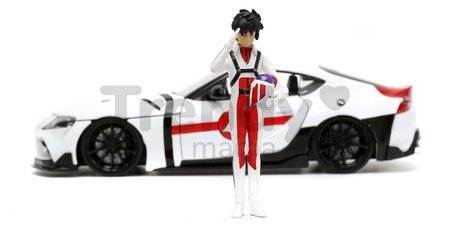 Autíčko Robotech ´20 Toyota Supra Jada kovové s otvárateľnými časťami a figúrkou Rick Hunter dĺžka 20 cm 1:24