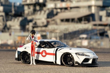 Autíčko Robotech ´20 Toyota Supra Jada kovové s otvárateľnými časťami a figúrkou Rick Hunter dĺžka 20 cm 1:24