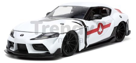 Autíčko Robotech ´20 Toyota Supra Jada kovové s otvárateľnými časťami a figúrkou Rick Hunter dĺžka 20 cm 1:24
