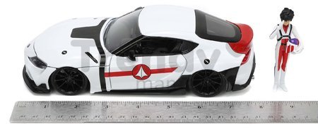 Autíčko Robotech ´20 Toyota Supra Jada kovové s otvárateľnými časťami a figúrkou Rick Hunter dĺžka 20 cm 1:24