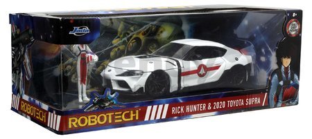 Autíčko Robotech ´20 Toyota Supra Jada kovové s otvárateľnými časťami a figúrkou Rick Hunter dĺžka 20 cm 1:24