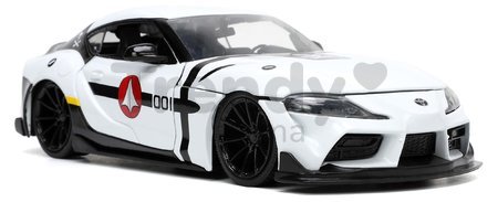 Autíčko Robotech ´20 Toyota Supra Jada kovové s otvárateľnými časťami a figúrkou Roy Fokker dĺžka 20 cm 1:24