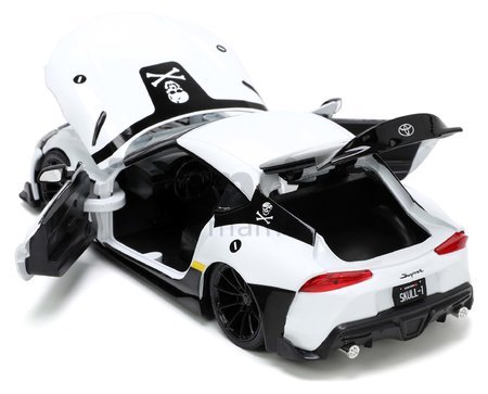 Autíčko Robotech ´20 Toyota Supra Jada kovové s otvárateľnými časťami a figúrkou Roy Fokker dĺžka 20 cm 1:24