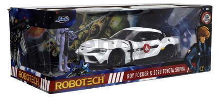Autíčko Robotech ´20 Toyota Supra Jada kovové s otvárateľnými časťami a figúrkou Roy Fokker dĺžka 20 cm 1:24