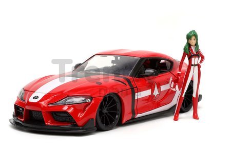 Autíčko Robotech ´20 Toyota Supra Jada kovové s otvárateľnými časťami a figúrkou Miriya Sterling dĺžka 20 cm 1:24