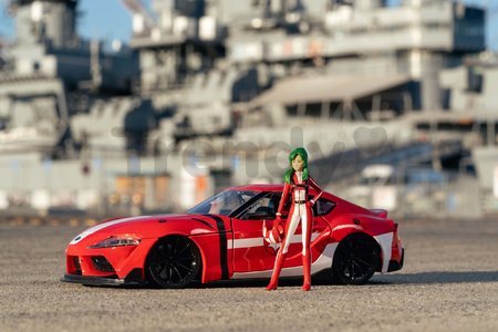 Autíčko Robotech ´20 Toyota Supra Jada kovové s otvárateľnými časťami a figúrkou Miriya Sterling dĺžka 20 cm 1:24