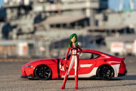Autíčko Robotech ´20 Toyota Supra Jada kovové s otvárateľnými časťami a figúrkou Miriya Sterling dĺžka 20 cm 1:24