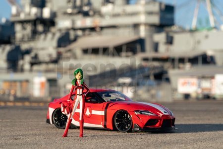 Autíčko Robotech ´20 Toyota Supra Jada kovové s otvárateľnými časťami a figúrkou Miriya Sterling dĺžka 20 cm 1:24