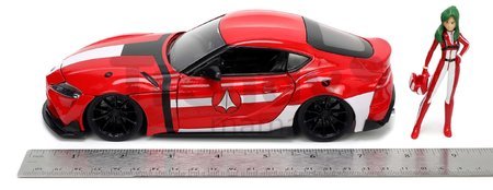 Autíčko Robotech ´20 Toyota Supra Jada kovové s otvárateľnými časťami a figúrkou Miriya Sterling dĺžka 20 cm 1:24