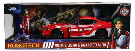 Autíčko Robotech ´20 Toyota Supra Jada kovové s otvárateľnými časťami a figúrkou Miriya Sterling dĺžka 20 cm 1:24