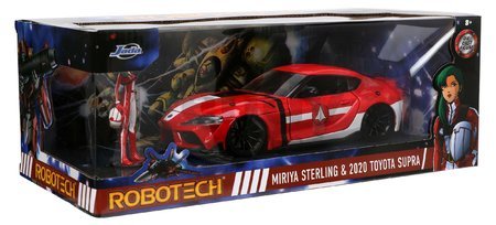 Autíčko Robotech ´20 Toyota Supra Jada kovové s otvárateľnými časťami a figúrkou Miriya Sterling dĺžka 20 cm 1:24