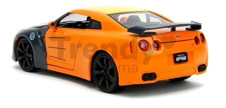 Autíčko Nissan GT-R 2009 Jada kovové s otvárateľnými časťami a figúrka Naruto dĺžka 20 cm 1:24