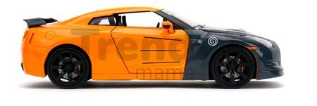 Autíčko Nissan GT-R 2009 Jada kovové s otvárateľnými časťami a figúrka Naruto dĺžka 20 cm 1:24