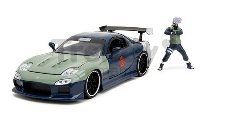 Autíčko Mazda RX-7 1993 Jada kovové s otvárateľnými časťami a figúrka Kakashi dĺžka 20 cm 1:24