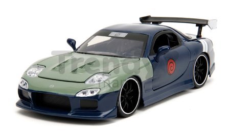 Autíčko Mazda RX-7 1993 Jada kovové s otvárateľnými časťami a figúrka Kakashi dĺžka 20 cm 1:24