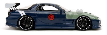 Autíčko Mazda RX-7 1993 Jada kovové s otvárateľnými časťami a figúrka Kakashi dĺžka 20 cm 1:24