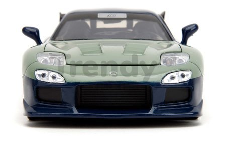 Autíčko Mazda RX-7 1993 Jada kovové s otvárateľnými časťami a figúrka Kakashi dĺžka 20 cm 1:24