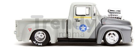 Autíčko Street Fighter Ford Pickup 1956 Jada kovové s otvárateľnými časťami a figúrkou Guile dĺžka 20 cm 1:24