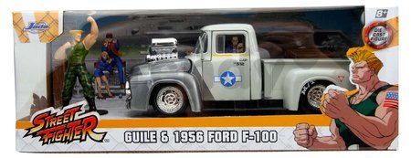 Autíčko Street Fighter Ford Pickup 1956 Jada kovové s otvárateľnými časťami a figúrkou Guile dĺžka 20 cm 1:24