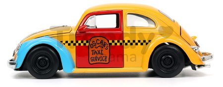 Autíčko Sesame Street VW Beetle 1959 Jada kovové s otvárateľnými časťami a figúrkou Oscar dĺžka 16,5 cm 1:24
