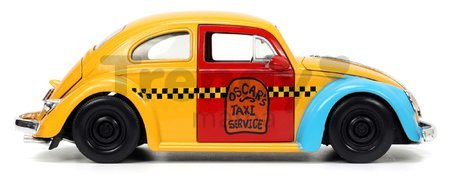 Autíčko Sesame Street VW Beetle 1959 Jada kovové s otvárateľnými časťami a figúrkou Oscar dĺžka 16,5 cm 1:24