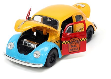 Autíčko Sesame Street VW Beetle 1959 Jada kovové s otvárateľnými časťami a figúrkou Oscar dĺžka 16,5 cm 1:24