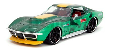 Autíčko Chevrolet Stingray 1969 Street Fighter Jada kovové s otvárateľnými časťami a kovová figúrka Cammy White dĺžka 20 cm 1:24