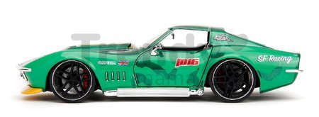 Autíčko Chevrolet Stingray 1969 Street Fighter Jada kovové s otvárateľnými časťami a kovová figúrka Cammy White dĺžka 20 cm 1:24