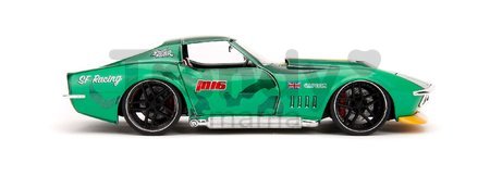 Autíčko Chevrolet Stingray 1969 Street Fighter Jada kovové s otvárateľnými časťami a kovová figúrka Cammy White dĺžka 20 cm 1:24