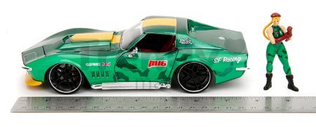 Autíčko Chevrolet Stingray 1969 Street Fighter Jada kovové s otvárateľnými časťami a kovová figúrka Cammy White dĺžka 20 cm 1:24