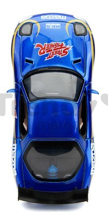 Autíčko Mazda RX-7 1993 Street Fighter Jada kovové s otvárateľnými časťami a figúrka Chun-Li dĺžka 20 cm 1:24