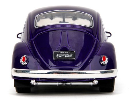 Autíčko Volkswagen Beetle Hollywood Rides Jada kovové s otvárateľnými dverami a figúrkou Wednesday 1:24
