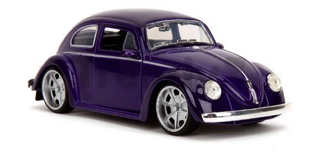 Autíčko Volkswagen Beetle Hollywood Rides Jada kovové s otvárateľnými dverami a figúrkou Wednesday 1:24