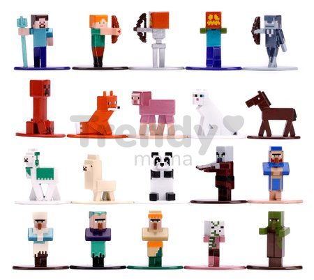 Figúrky zberateľské Minecraft 20-Pack Jada kovové sada 20 druhov výška 4 cm