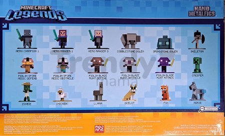 Figúrky zberateľské Minecraft Nano Jada kovové sada 18 druhov výška 4 cm