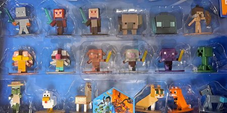 Figúrky zberateľské Minecraft Nano Jada kovové sada 18 druhov výška 4 cm