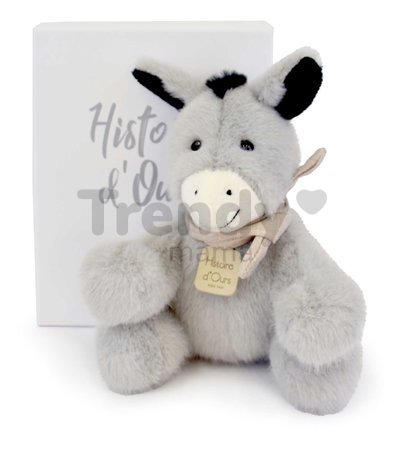 Plyšový somárik so šatkou The Little Companions Histoire d’ Ours v darčekovom balení sivý 14 cm od 0 mes